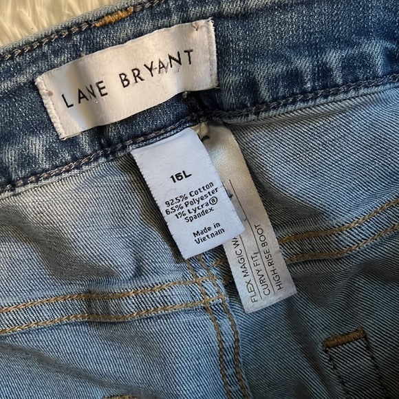 LANE BRYANT Curvy Fit High Rise Boot Medium Denim Jeans, Size 15 Long, EUC. - Picture 5 of 7